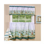 Hamptons Tier and Valance Window Curtain Set, 58x36