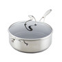 Stainless Steel 5 Quart Induction Saute Pan with Lid and Steelshield Hybrid Stainless and Non-stick Technology