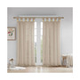 1-PC Embellished Cuff Tab Top Solid Window Curtain Panel, Linen - 50x84"