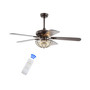 Joanna 52" 3-Light Bronze Crystal Led Ceiling Fan with Remote