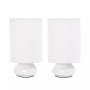 Simple Designs Gemini Colors 2 Pack Mini Touch Table Lamp Set with Fabric Shades