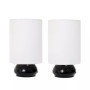 Simple Designs Gemini Colors 2 Pack Mini Touch Table Lamp Set with Fabric Shades