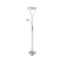 Modern LED Floor Lamp, with Rotatable Lampshade and Rotary Switch, Silver