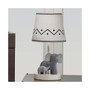 Me & Mama White/Gray Elephant Nursery Lamp with Shade & Bulb