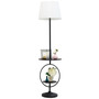 Elegant Designs Bedside Nightstand End Table Dual Shelf Decorative Floor Lamp