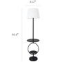 Elegant Designs Bedside Nightstand End Table Dual Shelf Decorative Floor Lamp