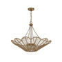Cyperas 5-Light Pendant in Warm Brass and Rope