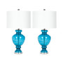 Set of 2 Turquoise Glass Table Lamp
