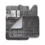 3 Piece Ultra Soft Non-Slip Plush Memory Foam Bath Rug Set - Small, Large & Contour - Tiled Design