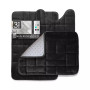 3 Piece Ultra Soft Non-Slip Plush Memory Foam Bath Rug Set - Small, Large & Contour - Tiled Design