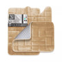 3 Piece Ultra Soft Non-Slip Plush Memory Foam Bath Rug Set - Small, Large & Contour - Tiled Design