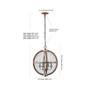 Gaines 4-Light Adjustable Rustic Industrial LED Pendant