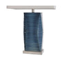 Thame Blue Vertical Lined Moulded Table Lamp With White Shade