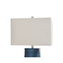 Thame Blue Vertical Lined Moulded Table Lamp With White Shade
