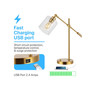 Kathryn Classic Glass Adjustable Head Modern USB Charging LED Task Lamp