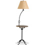 150W 3-Way Iron Floor Lamp with Wood Tray Table Lamp