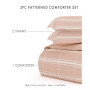 Home Collection 3 Piece Premium Ultra Soft Stripe Reversible Comforter Set, Queen