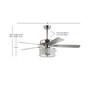 Circe 52" 3-Light Drum Shade Led Ceiling Fan with Remote