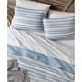 Jettison Grey/Blue Cotton Reversible 3-Piece Quilt Set, Full/Queen