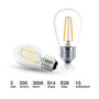 15 Pack Bulbs - S14 Bulb, E26 Base, 2 Watt, 3000K Neutral White Hue