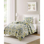Province Floral Damask Printed Pinsonic Quilt Set, Twin
