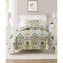 Province Floral Damask Printed Pinsonic Quilt Set, Twin