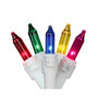Set of 50 Multi-Color Mini Christmas Lights 2.5" Spacing - White Wire