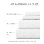 Home Collection Premium Ultra Soft Chambray Style Pattern 3 Piece Bed Sheets Set, Twin