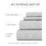 Home Collection Premium Ultra Soft Chambray Style Pattern 3 Piece Bed Sheets Set, Twin