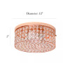 Elegant Designs Elipse Crystal 2 Light Round Ceiling Flush Mount