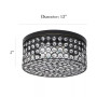 Elegant Designs Elipse Crystal 2 Light Round Ceiling Flush Mount