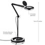 Lightview Pro LED Rolling Base Magnifier Floor Lamp (2.25x) 5 Diopter, Color Temperature Changing