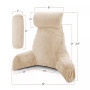 Reading Backrest Pillow Cover and Detachable Neck Roll Pillow Cover Set, Extra Large