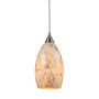 Capri 1 Light Pendant in Satin Nickel and Capiz Shell