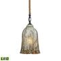 Hand Formed Glass 1 Light Pendant in Oil Rubbed Bronze