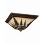 Yosemite Amber Glass Rustic Tree Flush Mount Light