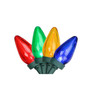 Set of 25 Multi-Color LED C7 Christmas Lights - Green Wire