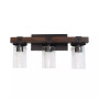 Elegant Designs Industrial Rustic Lantern Restored Wood Look 3 Light Bath Vanity