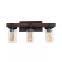 Elegant Designs Industrial Rustic Lantern Restored Wood Look 3 Light Bath Vanity