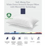 White Down Soft Pillow, with MicronOne Technology, Dust Mite, Bedbug, and Allergen-Free Shell, Standard