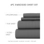 Expressed In Embossed by The Home Collection Striped 4 Piece Bed Sheet Set, Full