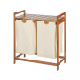 Bamboo Double Laundry Hamper, Large Capacity