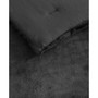 Solid Black Faux Fur 2 Piece Duvet Cover Set, Twin