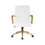 Mid-back Faux Leather Chair with Arms and Base