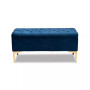 Furniture Valere Glam and Luxe Upholstered Button Tufted Storage Ottoman