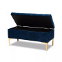 Furniture Valere Glam and Luxe Upholstered Button Tufted Storage Ottoman