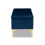 Furniture Valere Glam and Luxe Upholstered Button Tufted Storage Ottoman