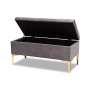 Furniture Valere Glam and Luxe Upholstered Button Tufted Storage Ottoman