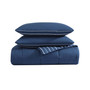 Longdale Solid Stripe Reversible 3 Piece Comforter Set, King