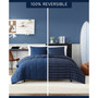 Longdale Solid Stripe Reversible 3 Piece Comforter Set, King